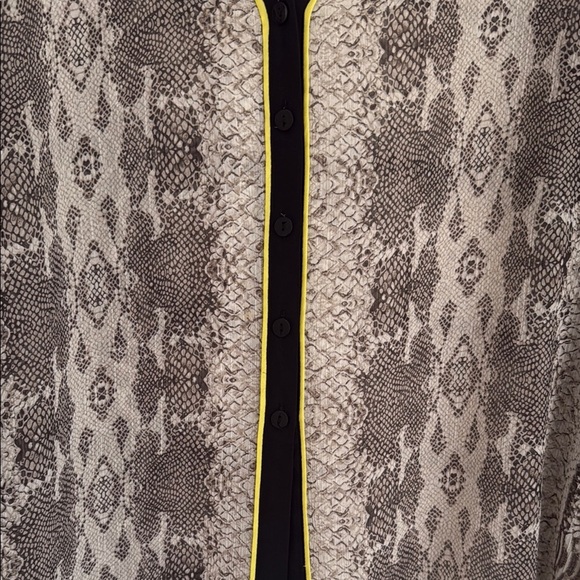 Alfani Snake Print Sheer Blouse with V-Neck - Picture 5 of 6